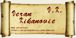 Veran Kikanović vizit kartica